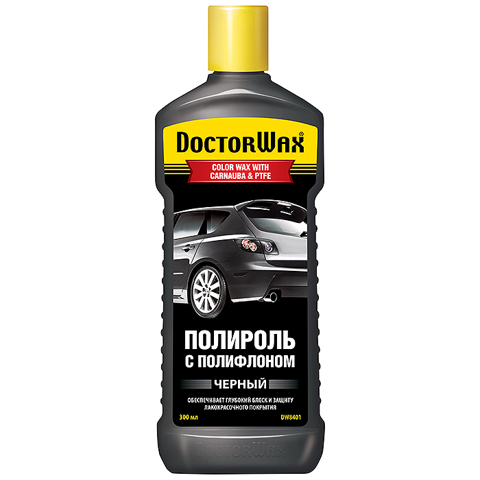 Цветная полироль с полифлоном чёрная Doctor Wax (300 мл)