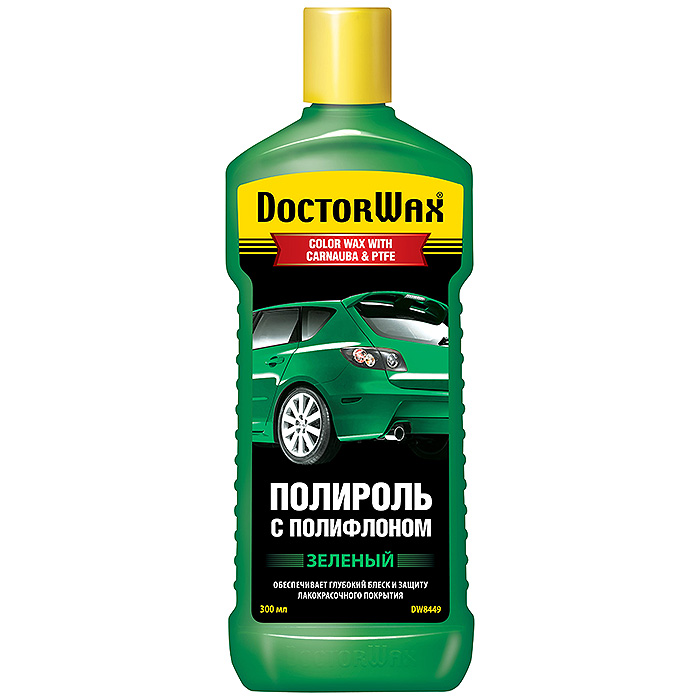 Цветная полироль с полифлоном зелёная Doctor Wax (300 мл)