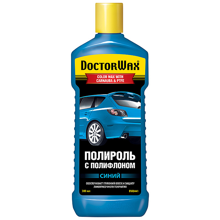 Цветная полироль с полифлоном синяя Doctor Wax (300 мл)