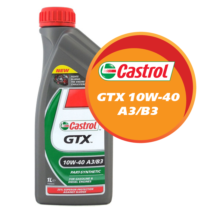 Castrol GTX 10W-40 A3/B3 (1 литр)